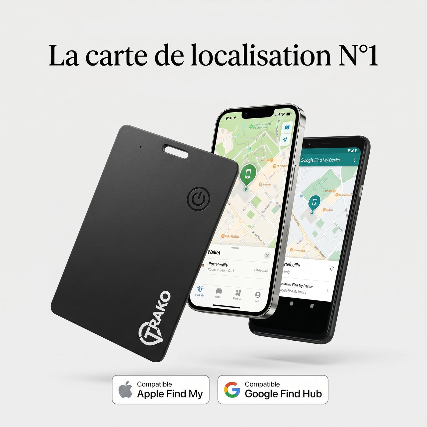 Carte de localisation TRAKO glissée dans un portefeuille
